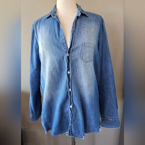 FRANK & EILEEN Eileen Style Relaxed Italian Denim Shirt Sz L